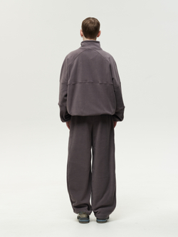 Drawstring Half-Zipped Sweatshirt Grey Excalibur
