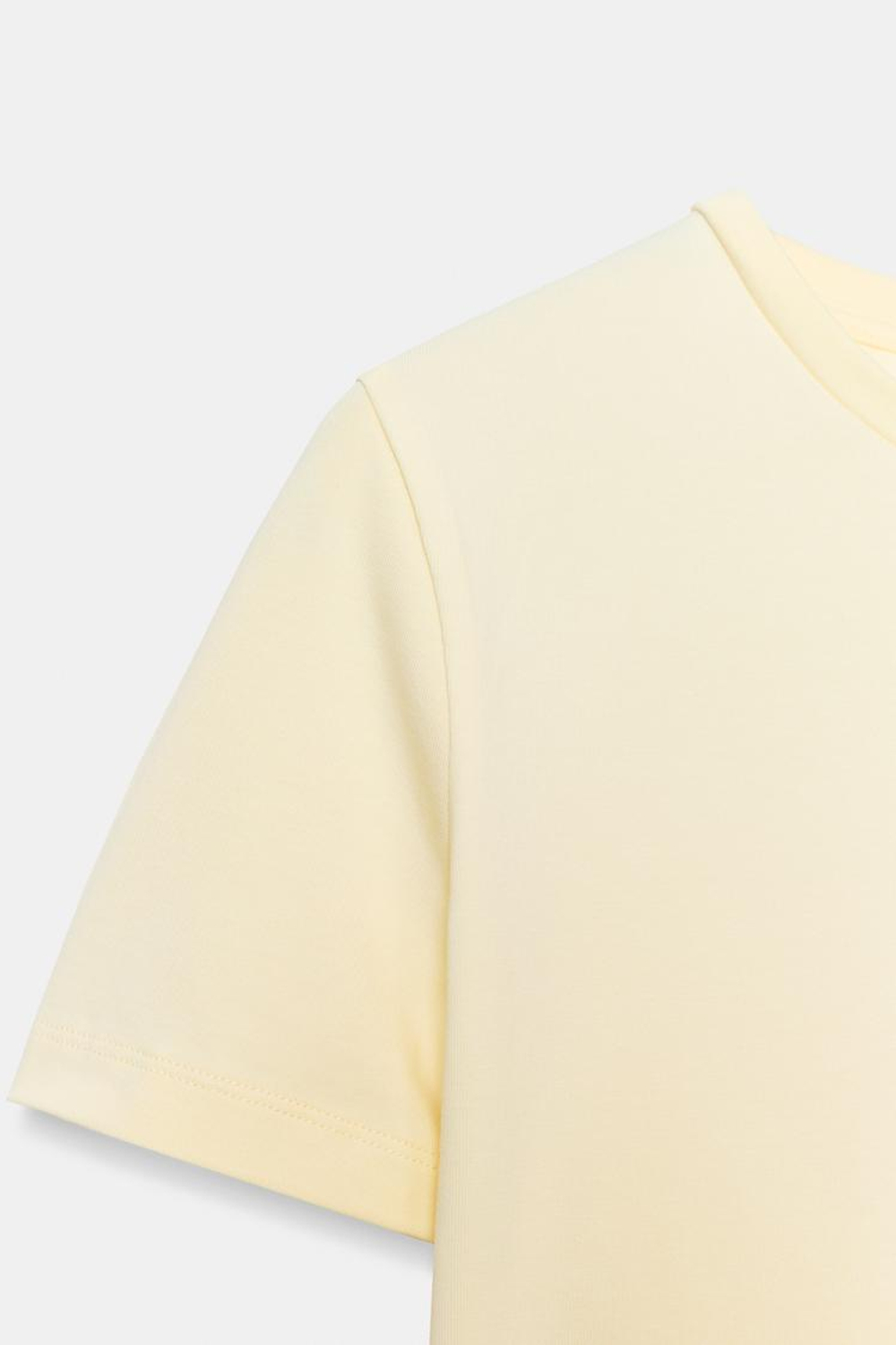 ZARA УКОРОЧЕННАЯ ФУТБОЛКА ИЗ ЭЛАСТИЧНОЙ ТКАНИ, СВЕТЛО-ЖЕЛТЫЙ