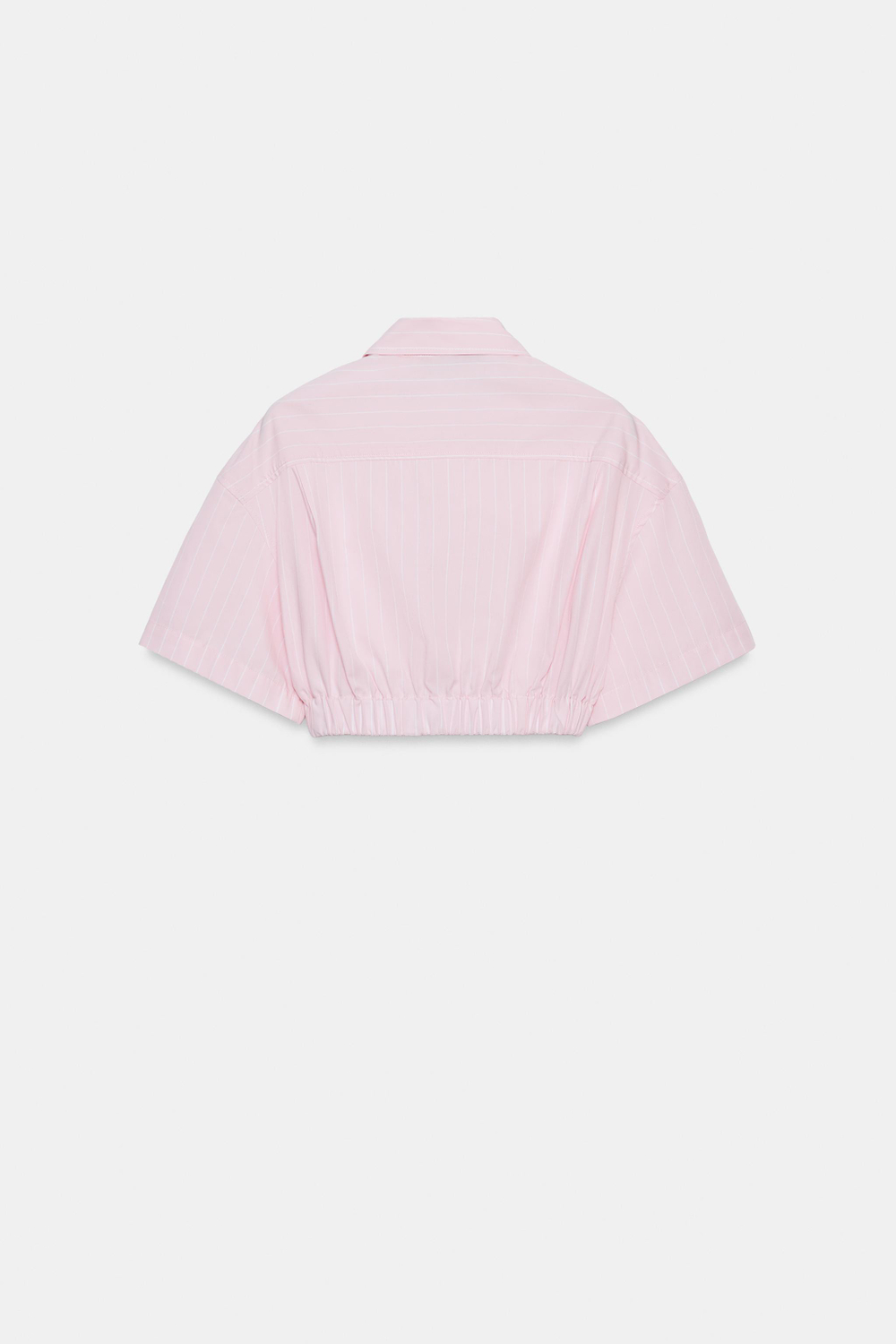 УКОРОЧЕННАЯ РУБАШКА ИЗ ПОПЛИНА В ПОЛОСКУ — ZARA