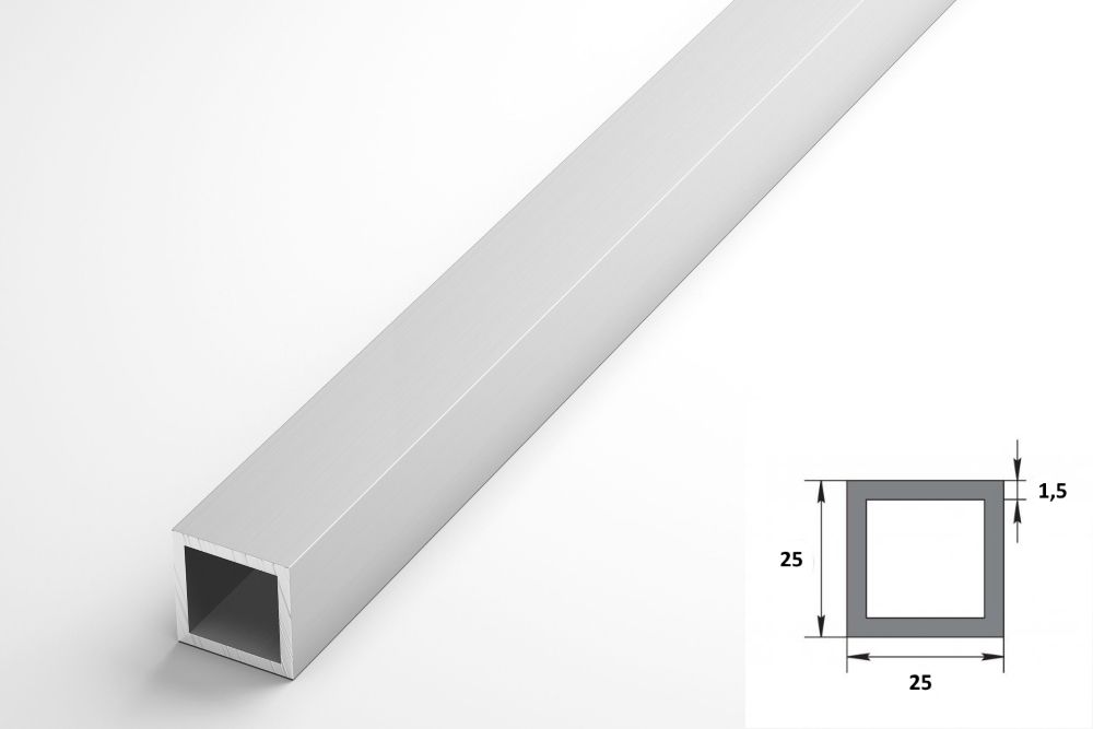 Труба квадратная Лука 25*25*1,5 ТКв 04.2000.501л серебро