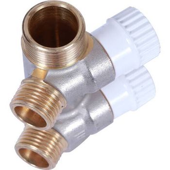 Коллектор распределительный  3/4", 2 отвода 1/2" плоское уплотнение