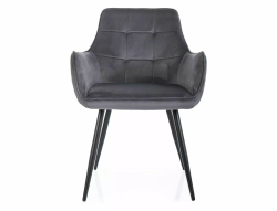 Стул SIGNAL LEMON Velvet Bluvel 14 темно-серый/черный