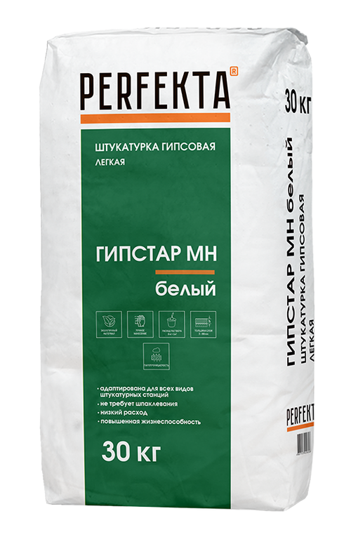 PERFEKTA Штукатурка гипсовая Гипстар МН белый, 30кг