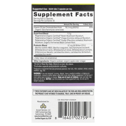 Ancient Nutrition, Пробиотики для поддержки менопаузы, 60 капсул