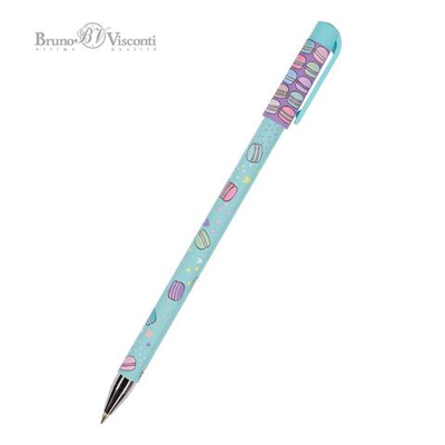 Ручка шариковая 0.5 мм, синяя, "HappyWrite. My Sweet. Макаруны" (Bruno Visconti)