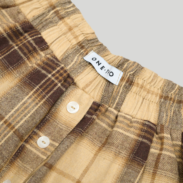 Plaid Boxer Shorts Beige