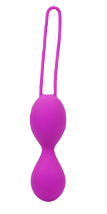 Розовые вагинальные шарики Eve Silicone Beads с вибрацией на дистанционном управлении (Цвет: розовый)