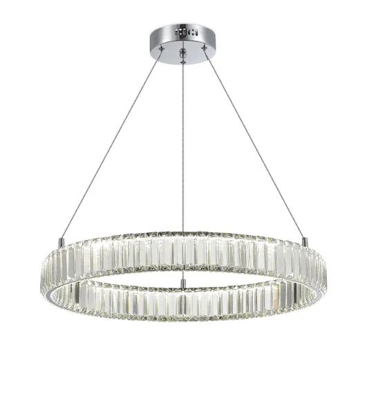 Люстра подвесная светодиодная NewRgy D2107-DW-60 CHROME, 30 Вт, хромированная