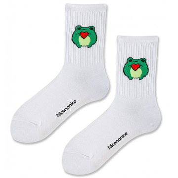 Носки Nicenonice Classic Лягушка с сердечком (Белый, 41-45)