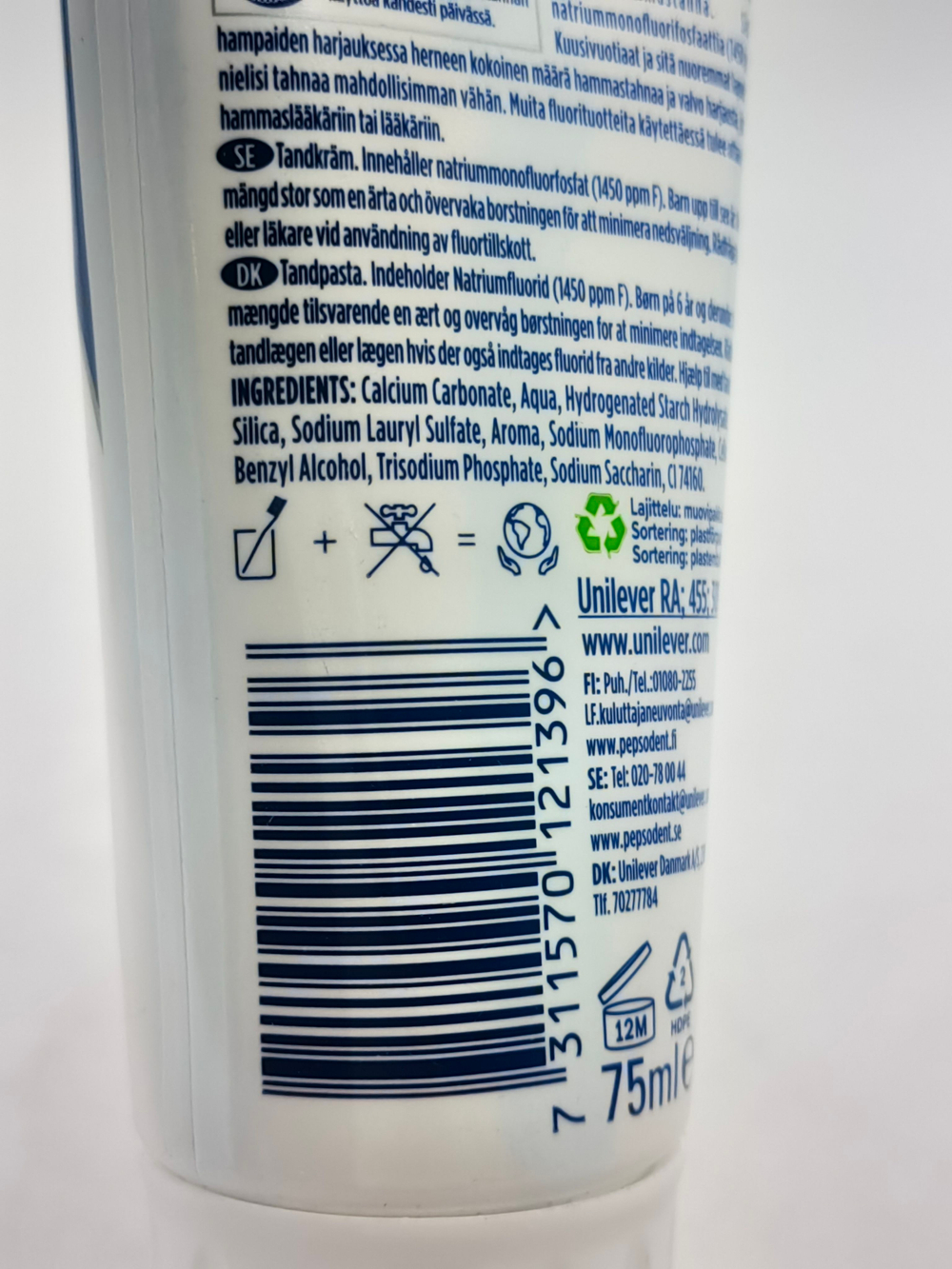 Зубная паста Pepsodent White System с кальцием и фтором, 75 мл