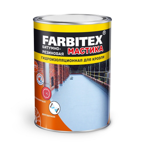 Мастика битумно-резиновая(2 кг) FARBITEX