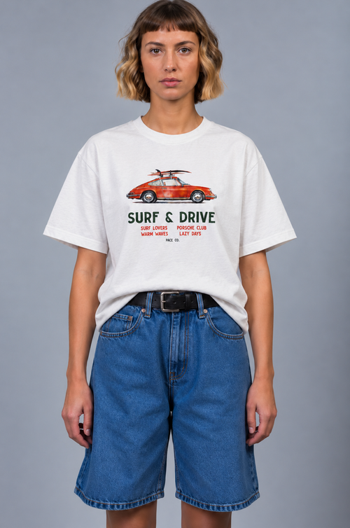 Футболка Surf and Drive молочная
