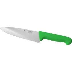 Нож поварской 25 см волнистое лезвие PRO-Line зеленая ручка P.L. Proff Cuisine