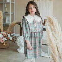 Платье фланелевое "Клетка фисташка" подростковое