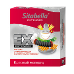 Стимулирующий презерватив-насадка с эластичными усиками Sitabella Extender "Красный молодец" (Цвет: желтый, зеленый, оранжевый)