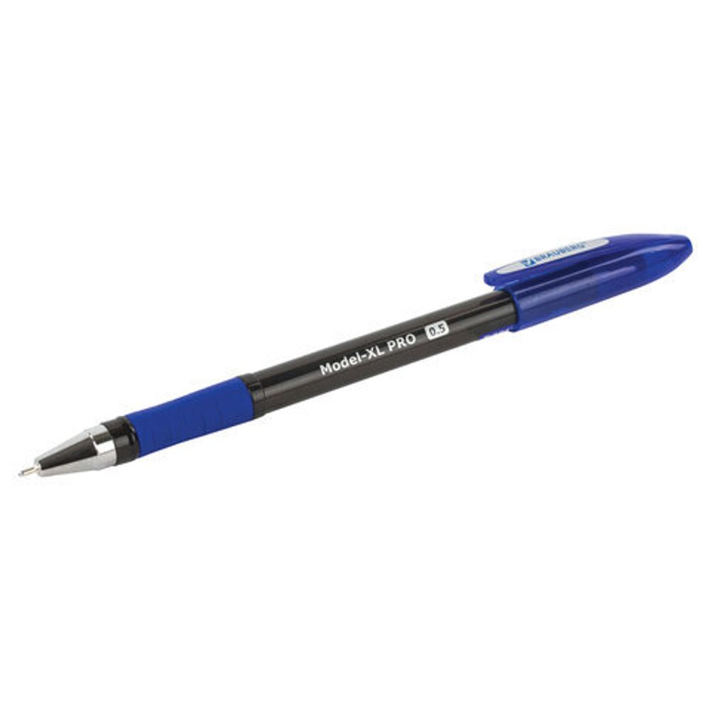Ручка шариковая масляная с грипом BRAUBERG "Model-XL PRO", 1шт, СИНЯЯ, узел 0,5 мм, линия письма 0,25 мм, 143249