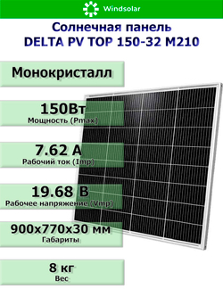 Солнечная панель (батарея) DELTA PV TOP 150-32 (150Вт)
