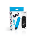 Голубая вибропуля с пультом ДУ 21X Vibrating Bullet with Remote Control (Цвет: голубой)
