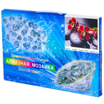 Алмазная мозаика Alingar, на подрамнике, с полным заполнением, (глянц.) дизайн рамка, 40х50 см, 19 цветов, "Орхидеи на камнях"