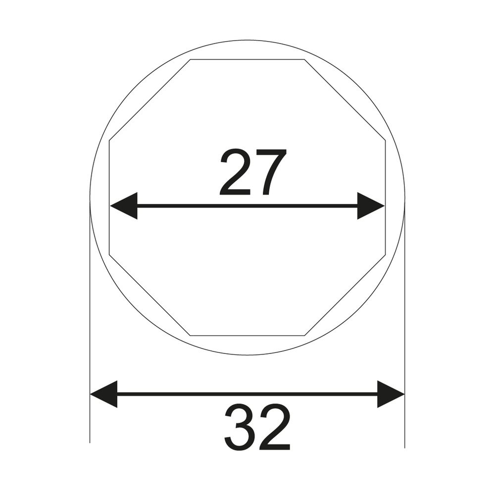 Головка для датчика КПП 1/2"х27мм 8-ми гранная JTC