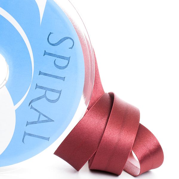 Косая бейка атласная 20 мм / 25 метров, 30 бордо, Safisa (Spiral)