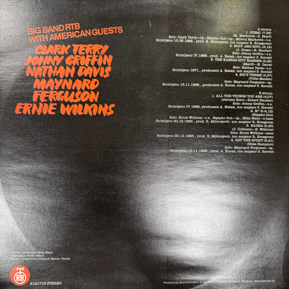 Виниловая пластинка Сборник Big Band RTB With American Guests LP