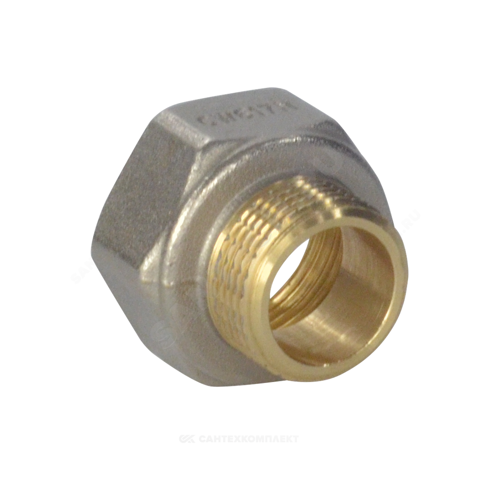 Переход латунь никель реборда Ду 50х25 (2"х1") ВР/НР 9021 ГОСТ 32585-2013 Aquasfera 9021-11