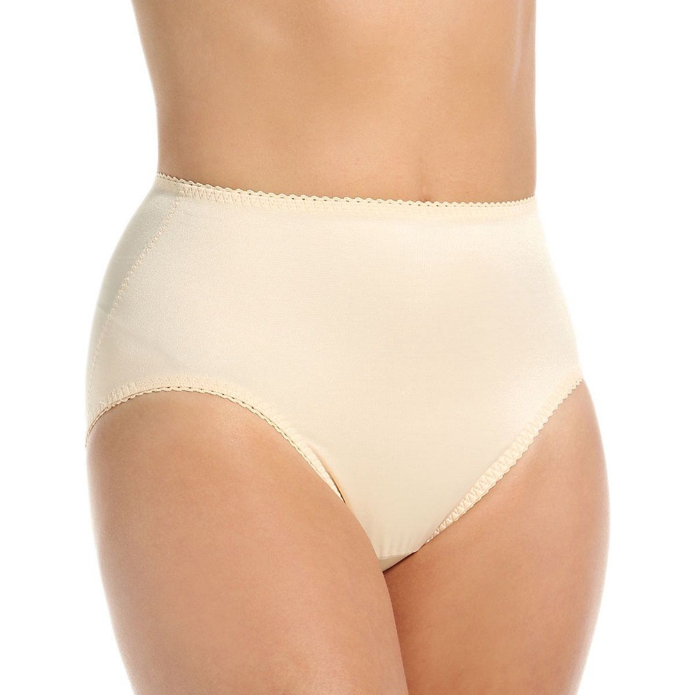 Шелковистые трусы средней степени коррекции с высокими боковыми вырезами (Размер: XL) (Цвет: черный)