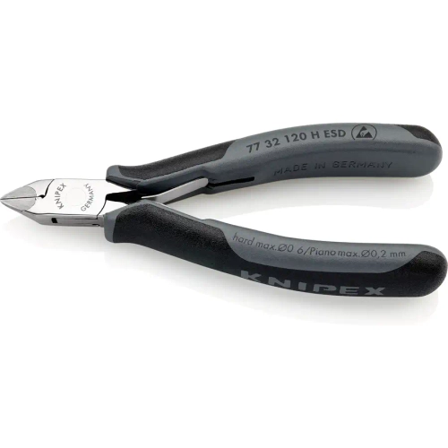 Кусачки боковые для электроники антистатические 120 мм Knipex 77 32 120 H ESD