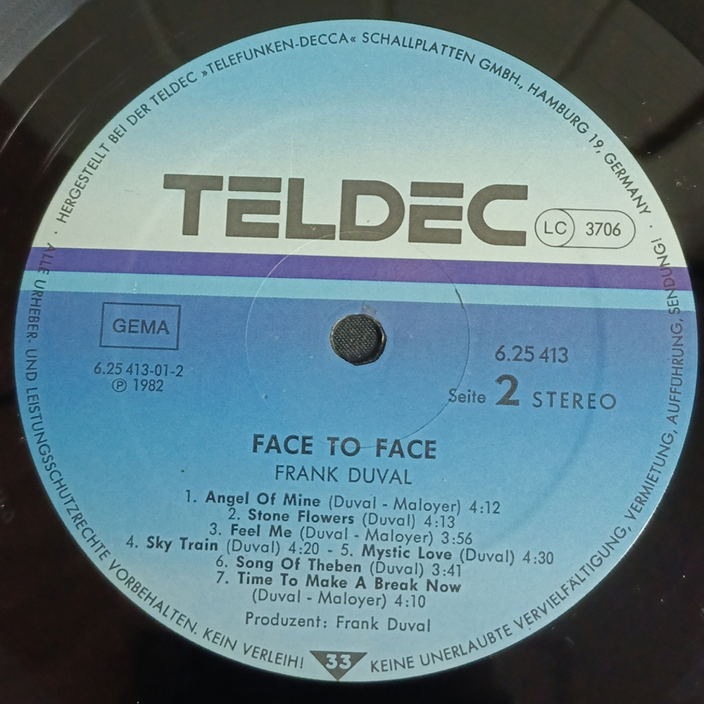 Frank Duval / Face To Face (LP)