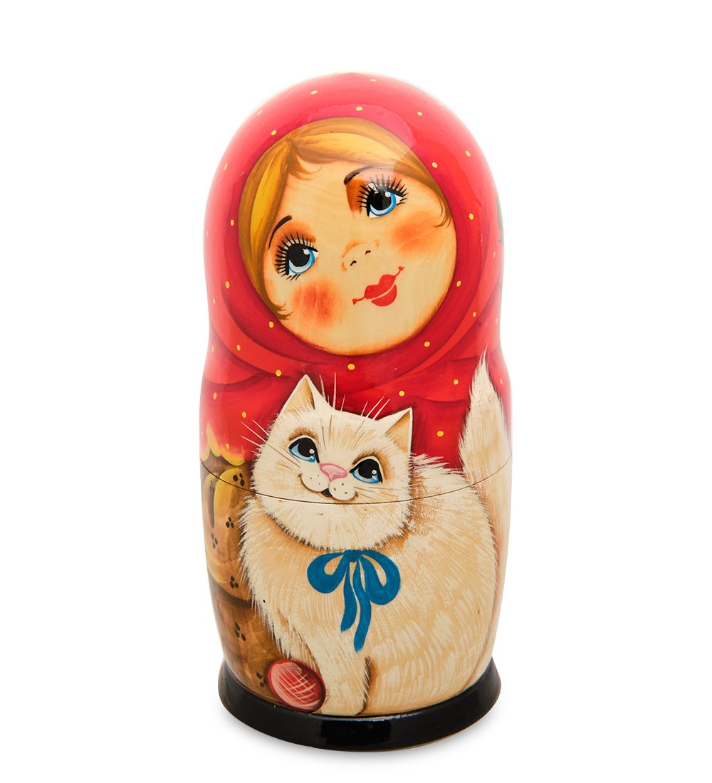 Народные промыслы МР-24/ 78-A Матрешка 5м «Ксения с котом»