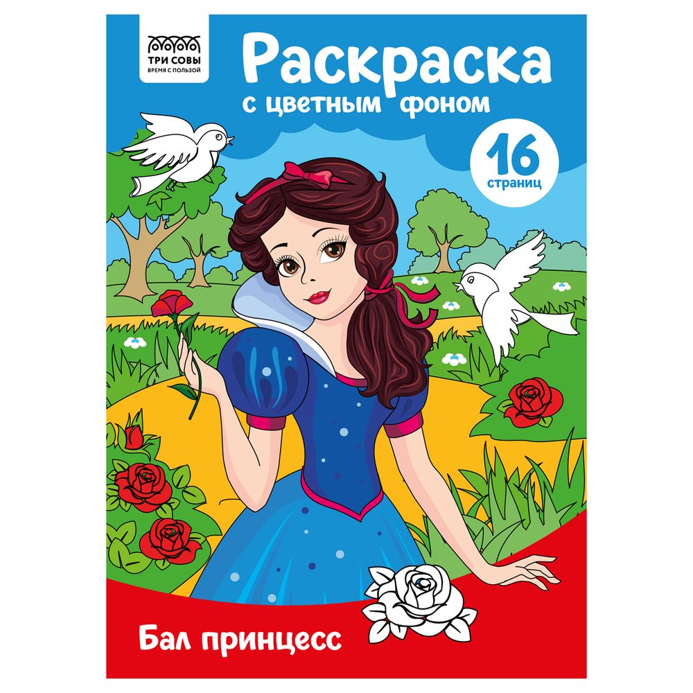 Раскраска А4 Бал принцесс Три совы