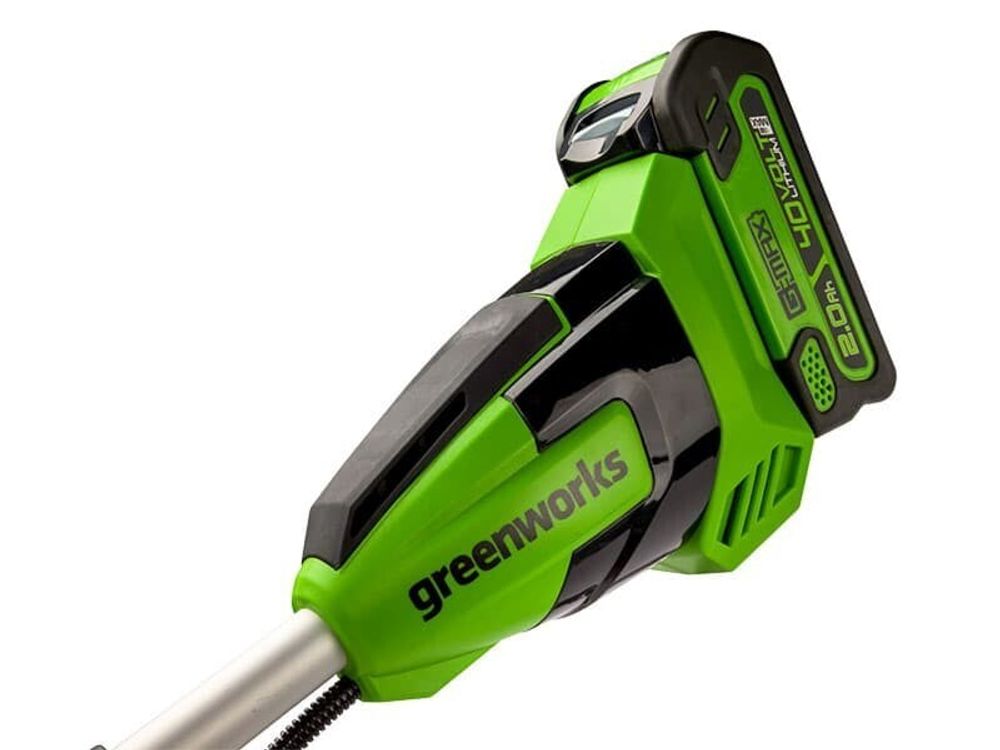 Триммер аккумуляторный Greenworks GD40BCB, 40V, 40 см, бесщеточный, с 1хАКБ 8Ач и ЗУ (2105707UH)