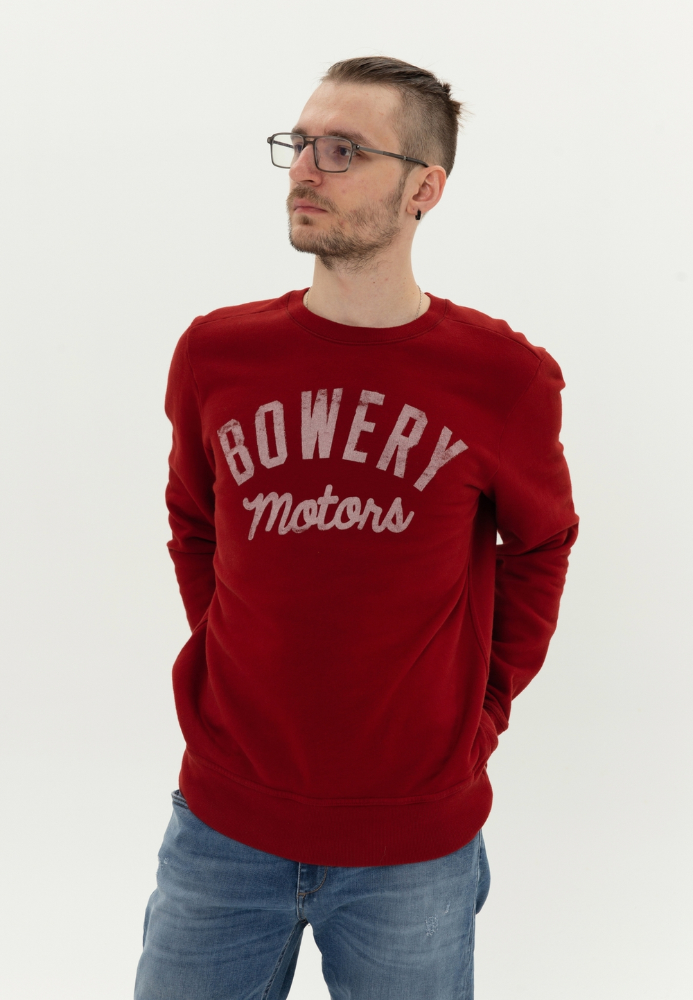 Свитшот Bowery NYC "Bowery Motors" Fleece Carmine