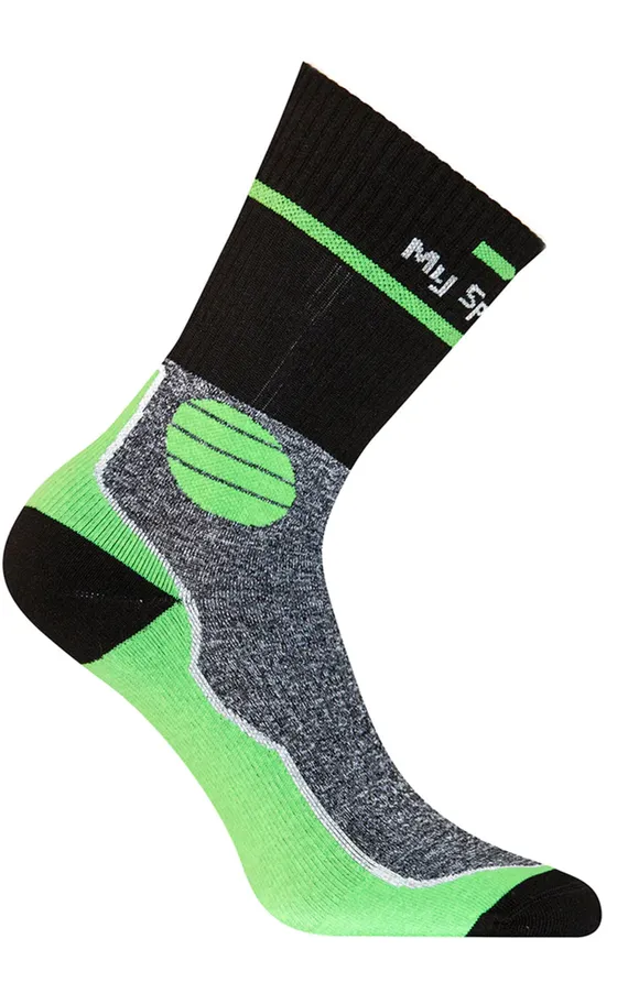 GD9181 Calza Sportiva Corta Nero-Verde