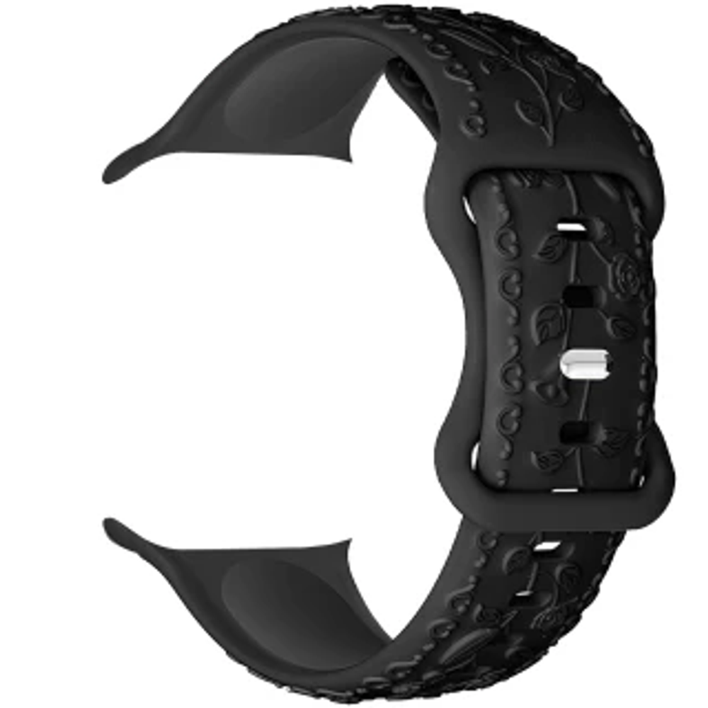 Сменный браслет силиконовый Hoco WA30 для Apple Watch 38-40mm с узорами черный