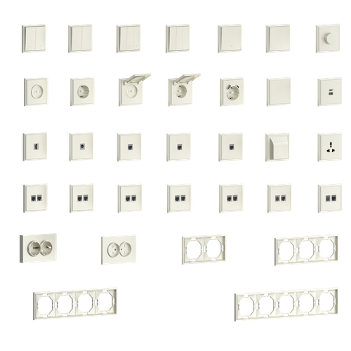 Накладка 1-я для розеток RJ45, TV, SAT, слоновая кость, серия S08