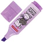 Текстовыделитель мини с принтами BRAUBERG "PASTEL", АССОРТИ В ПЛАСТИКОВОЙ БАНКЕ, 1-5 мм, 152536
