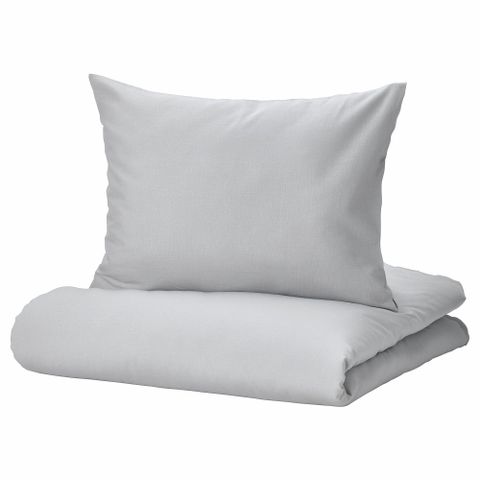 Комплект постельного белья IKEA NATTSVARMARE (НАТТСВАРМАРЕ), Двуспальный, Серый, 240x220, 50x80 см