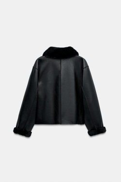 ZARA ДВУСТОРОННЯЯ КУРТКА, ЧЕРНЫЙ