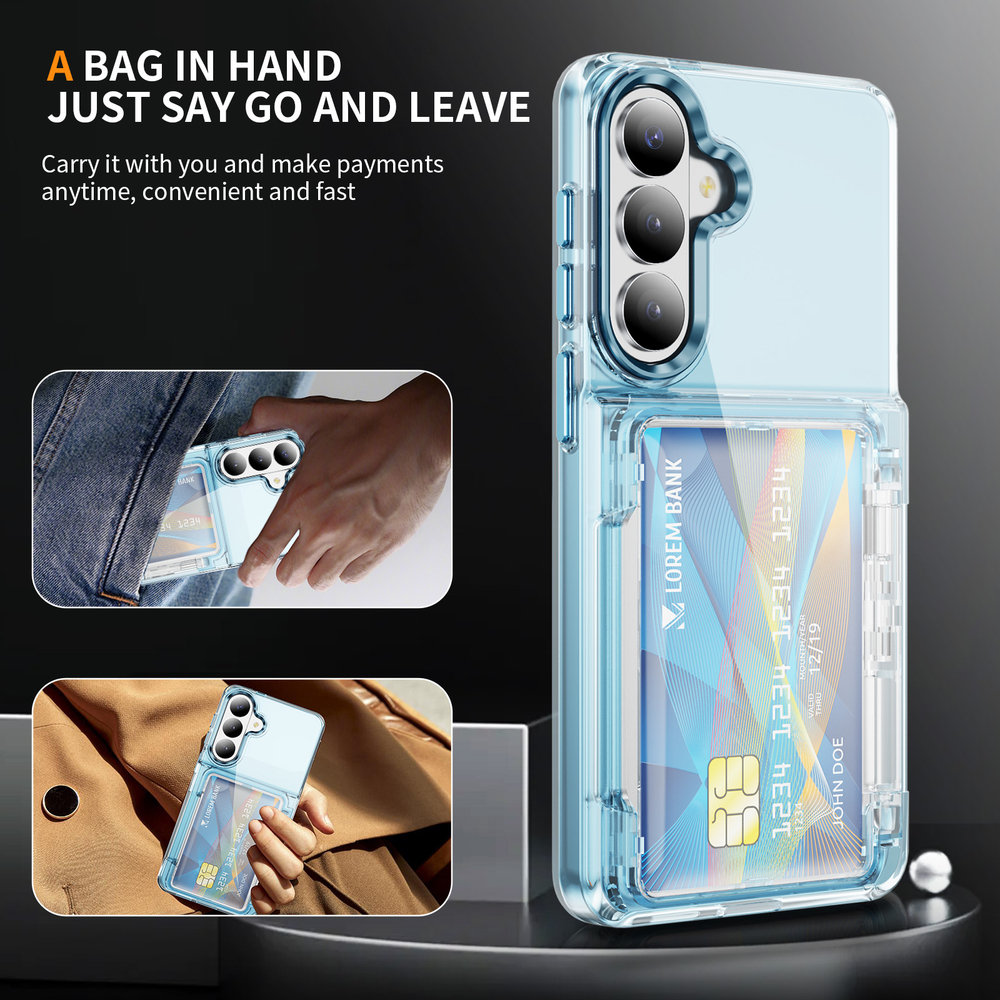 Прозрачный чехол Lumen Case с подставкой 2‑в‑1 и отделением для карт: Samsung Galaxy S25+
