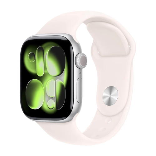 Умные часы Apple Watch Series 11 GPS, 42mm, Silver Aluminium Case with Light Blush Sport Band, M/L