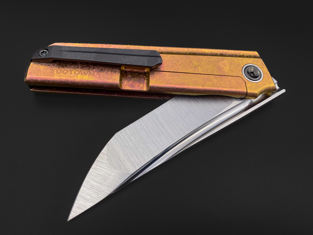 Складной нож Common M390 CrystalTi orange