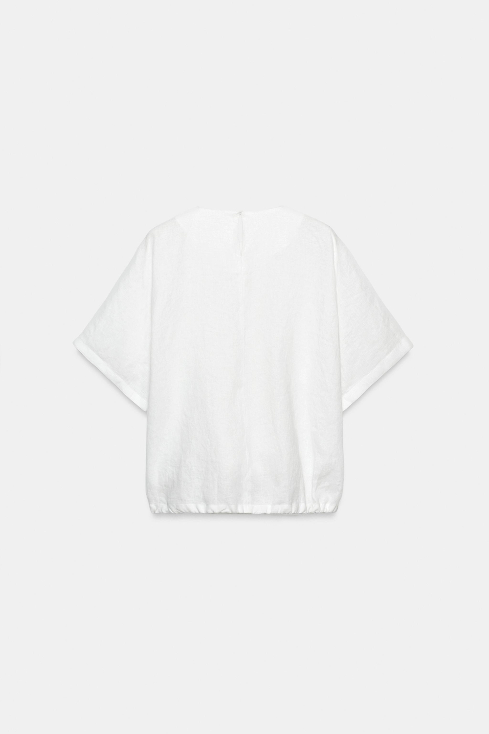 ZARA ЛЬНЯНОЙ ТОП НА ШНУРКАХ — ZW COLLECTION, БЕЛЫЙ