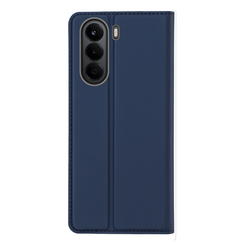 Чехол книжка из кожи синего цвета для OnePlus Nord CE6 Lite и Realme P4x, серия Skin Pro Series от Dux Ducis