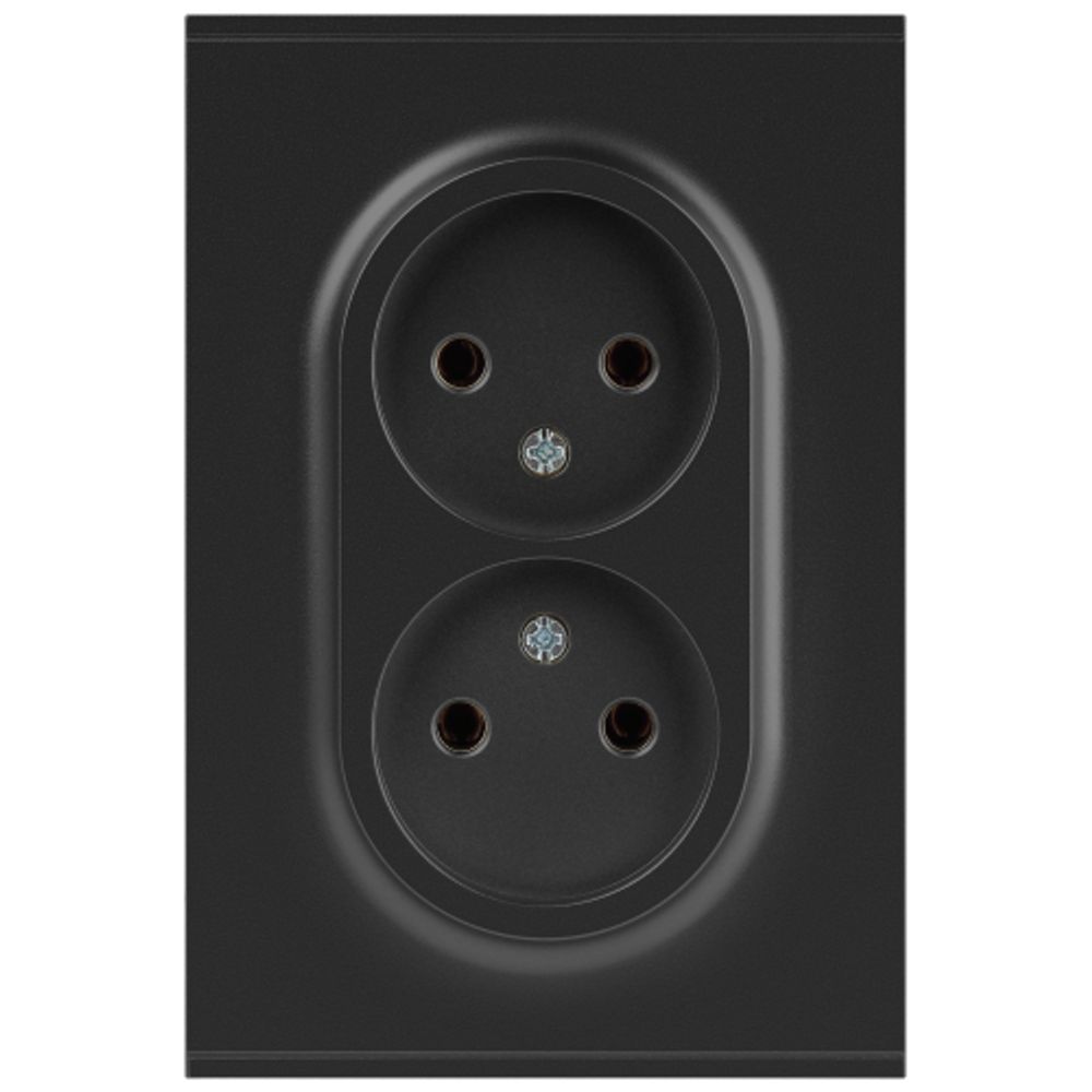 Розетка ЭРА Arktik 16-2107-05 без заземления двойная 2X2P 16А-250В антрацит | Эра Arktik