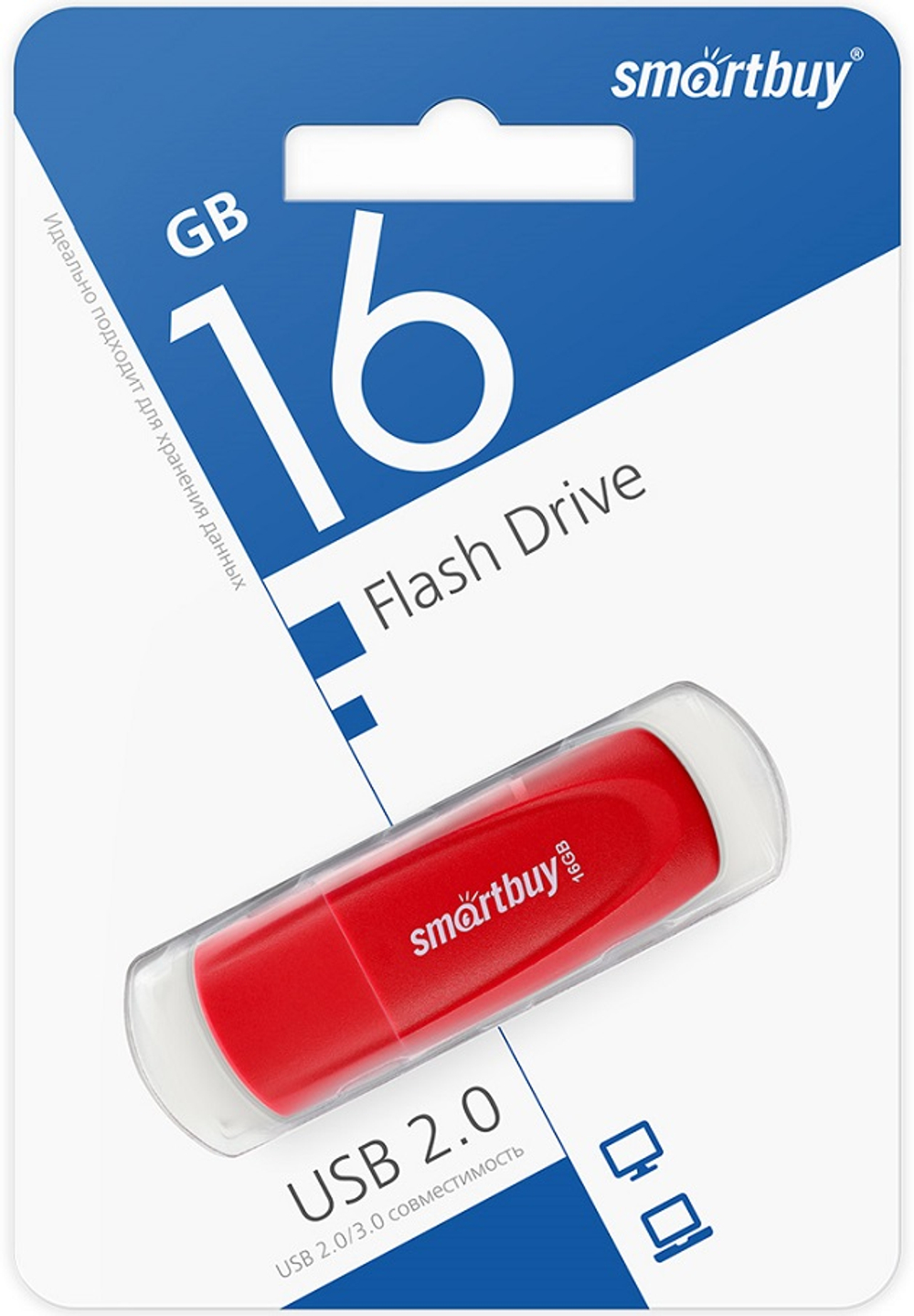 Флеш-накопитель 16 Gb Smartbuy Scout Red