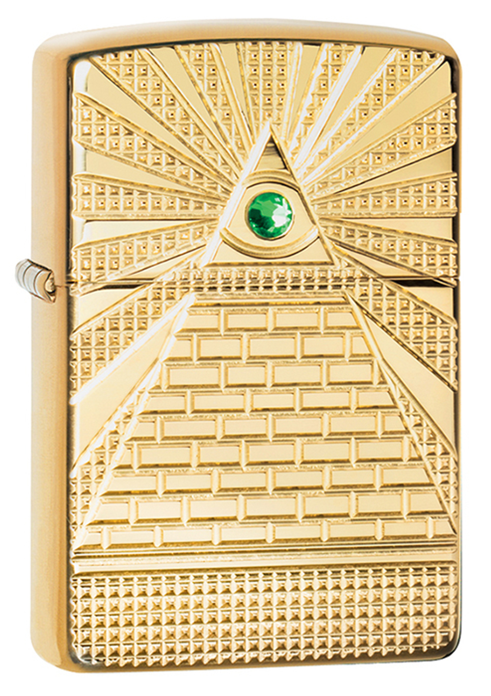 Зажигалка Zippo Armor с покрытием High Polish Brass, латунь/сталь, золотистая, 36x12x56 мм