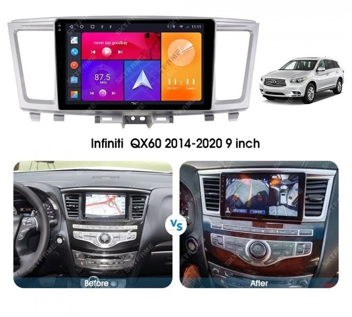 Магнитола для Infiniti QX60, JX35 (пластиковый верх) - Kuberg EW-9201-1 QLed+2K, Android 13, Быстрейшая, CarPlay, 4G SIM-слот