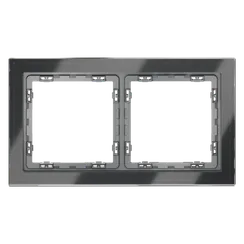 Рамка стеклянная на 2 поста Voltum S70 Графит VLS110207